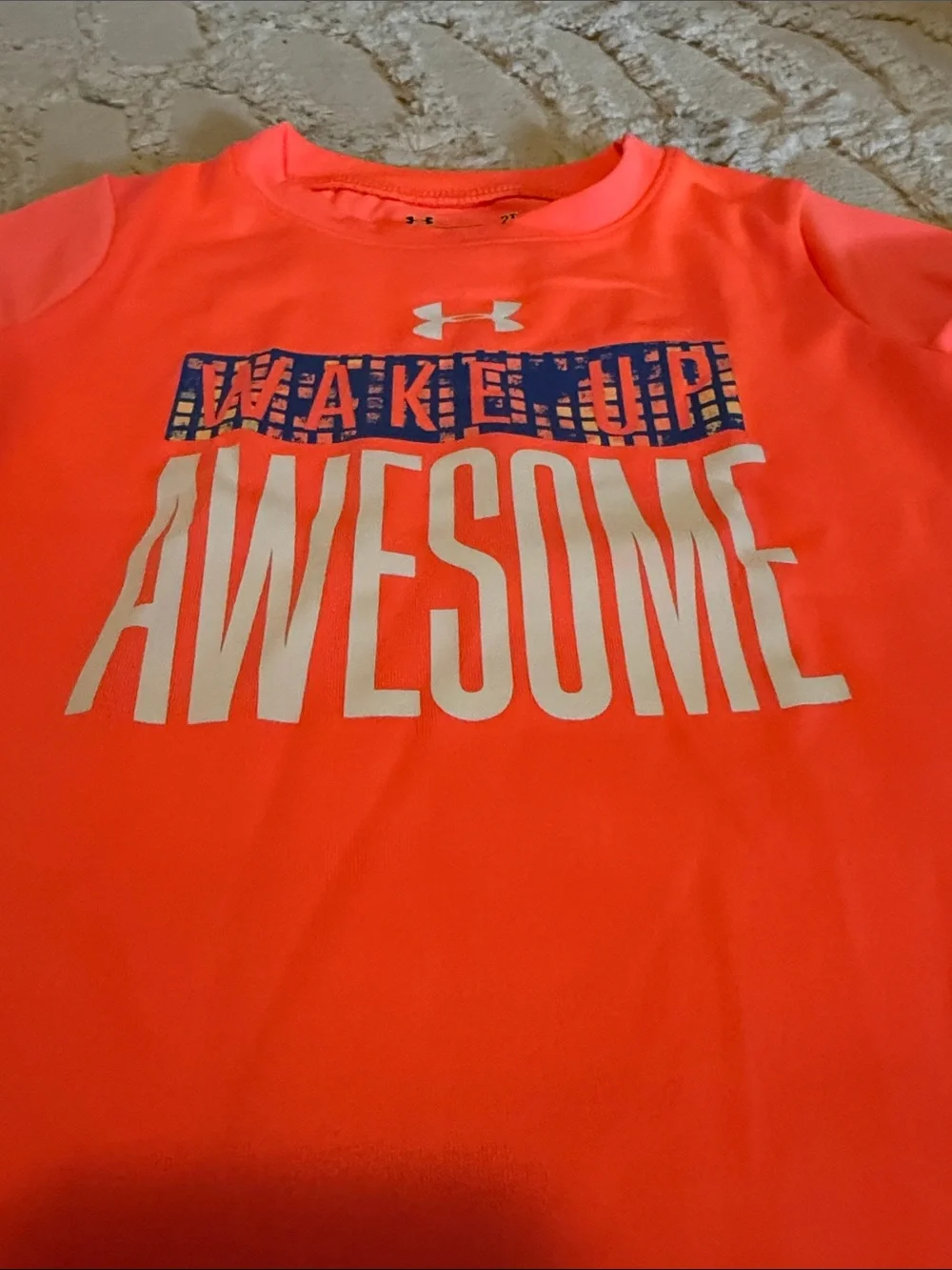 Under Armour Coral Tee and Navy Logo Leggings Girls' Active Set
